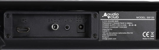 Audio Club Soundbar 2.1 Bluetooth και HDMI 100W με Ασύρματο Subwoofer και Τηλεχειριστήριο Μαύρο