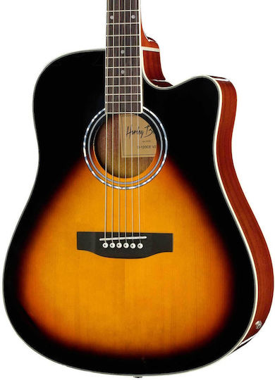 Harley Benton Acoustic Guitar D-120CE VS - Standard Bundle Cutaway Sunburst