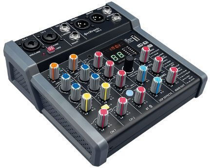 Citronic CMA-6 Active Analog Mixer 6 Channels with Phantom Power 2 XLR Inputs and Bluetooth