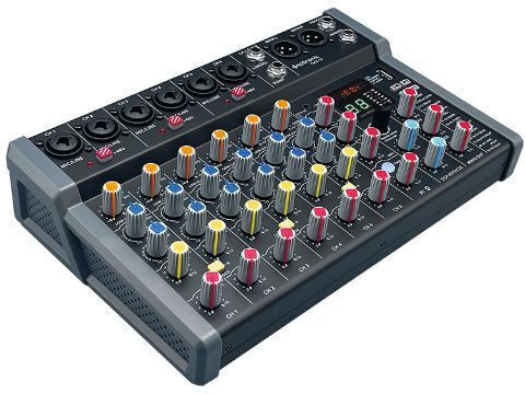 Citronic CMA-10 Selbstverstärkend Analog Mischpult 10 Kanäle mit Phantom Power & 2 XLR-Eingänge & Bluetooth
