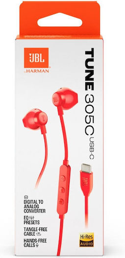 JBL In-ear headphones In Ear Tune 305c Earbuds Red