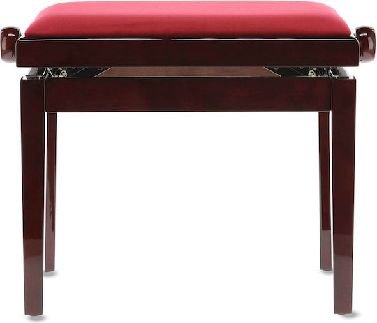 Gewa Bench Deluxe Σκαμπό Πιάνου Ρυθμιζόμενο High Gloss Mahogany Μ52xΠ30xΥ48-57cm