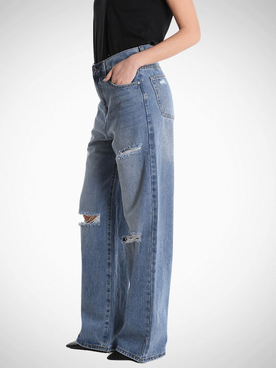 Talie înaltă Blugi de damă cu tăieturi cu croială slim
