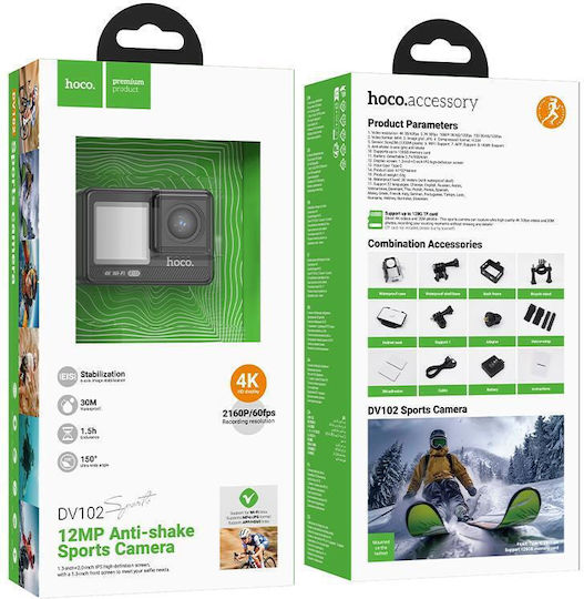 Hoco DV102 Action Camera 4K Ultra HD Underwater and Wi-Fi Black