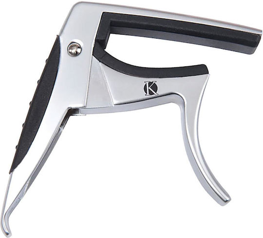 Kinsman Metallic Trigger Capo for Electric Guitar Silver
