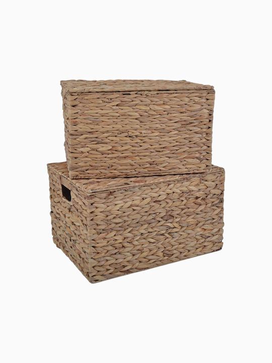 Set of Decorative Baskets Straw with Handles 50x35x30cm 2pcs Ankor