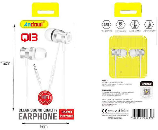 Andowl Q13 In-ear Handsfree Headphones with Connector 3.5mm