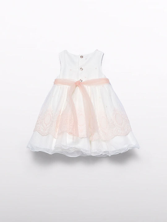 Abel & Lula Children's Dress Tulle Cream-salmon