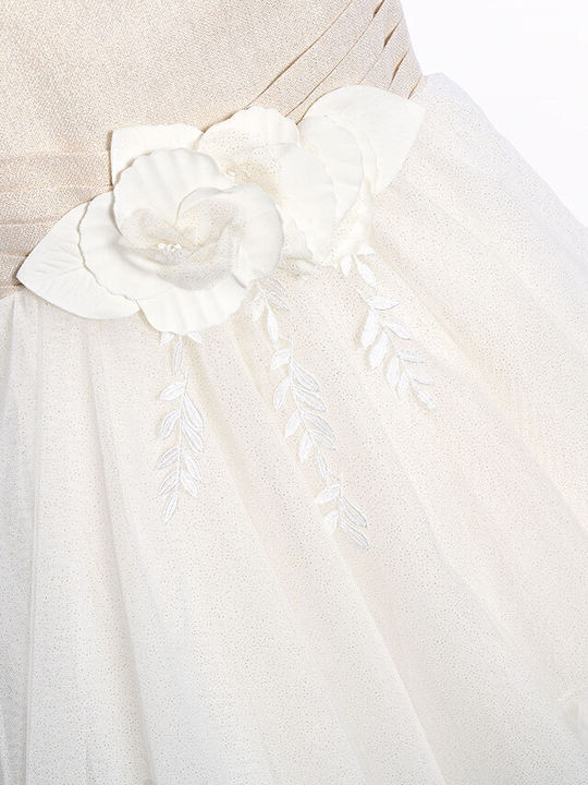 Children's Dress Sleeveless Tulle Gold