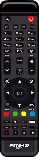 Amiko Satellite Decoder Mira3 AMIKO.MIRA3WIFI Full HD (1080p) DVB-S / DVB-S2 with Built-in Wi-Fi in Black Color