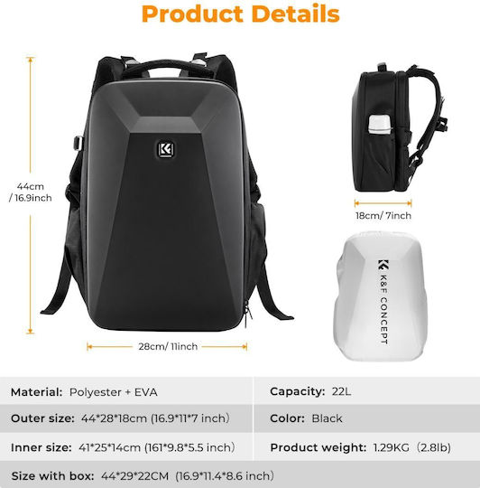 K&F Concept Camera Backpack Black