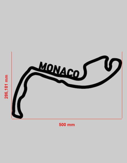 Ακρυλικό Διακοσμητικό Τοίχου Πίστα F1 Monaco 50 X 28,6 Cm Black