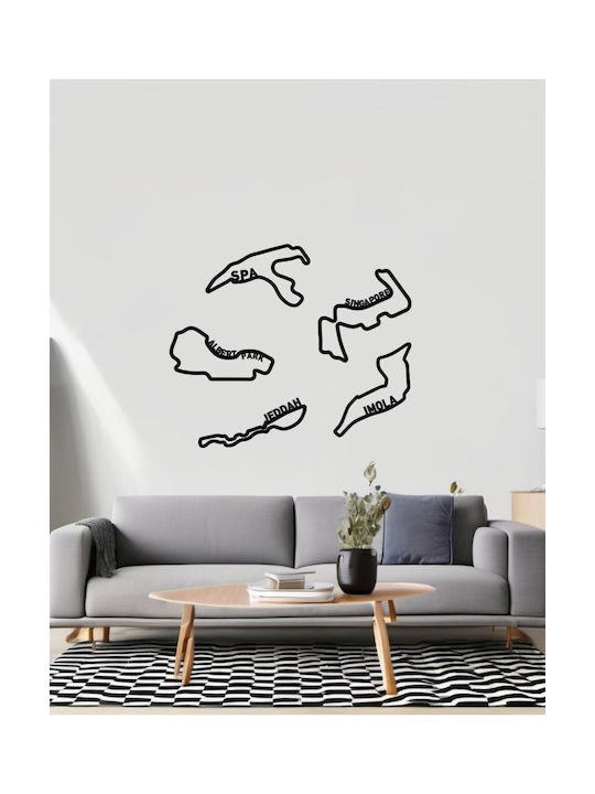 Acrylic Wall Decor F1 Track Silverstone 30 X 18 Cm Black