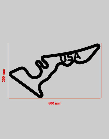 Акрилна декорация за стена F1 писта САЩ 50 X 30 см черна