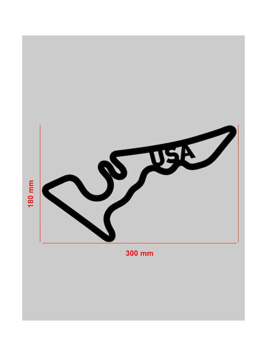 Acrylic Wall Decor F1 Track USA 30 X 18 Cm Black