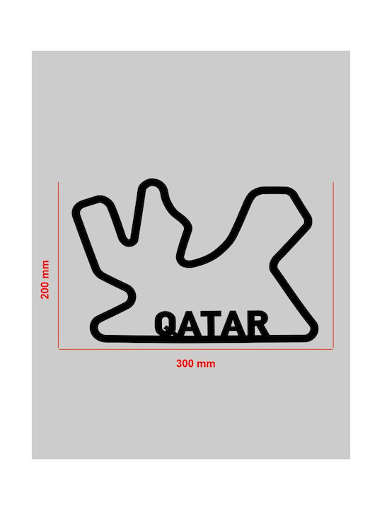 Acrylic Wall Decor F1 Qatar Track 30 X 20 Cm Black