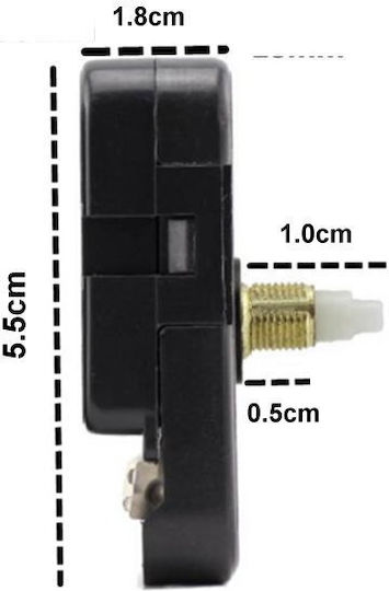 Clock Movement Mechanism Hook Slot Without Hands Black OEM