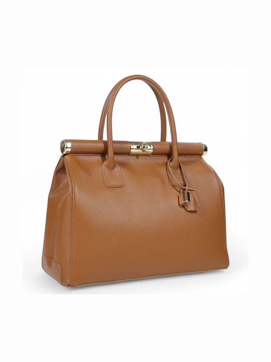 Passaggio Leather Leather Women's Bag Tote Hand Tabac Brown