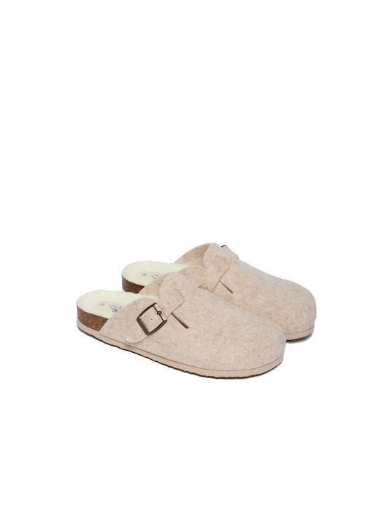 Woolen Winter Women's Beige Slippers