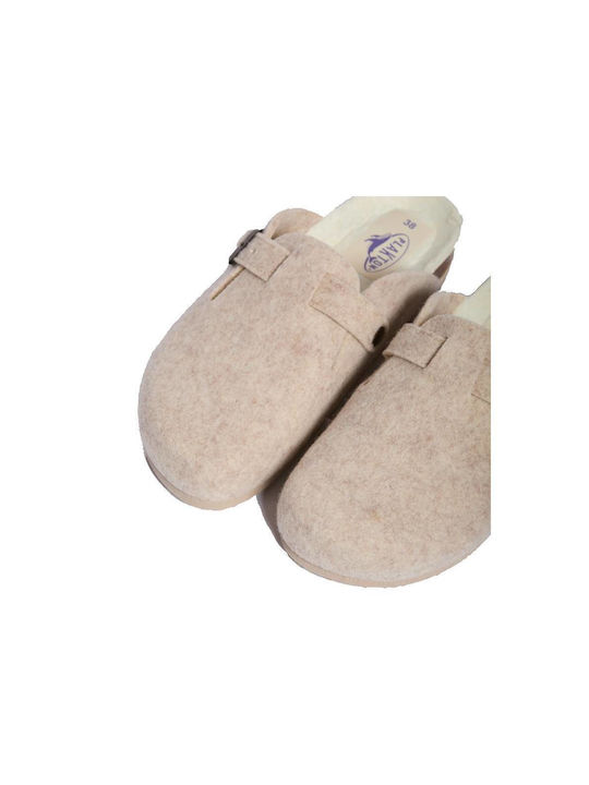 Woolen Winter Women's Beige Slippers