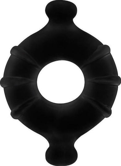 Shots Gummy Cock Ring Medium Пръстен Петел Черен SHT373BLK