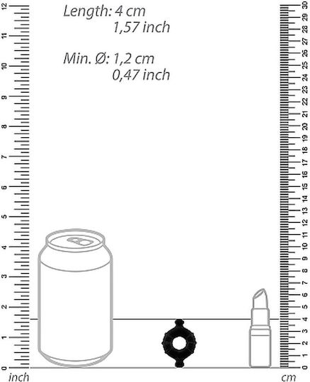 Shots Gummy Cock Ring Medium Пръстен Петел Черен SHT373BLK