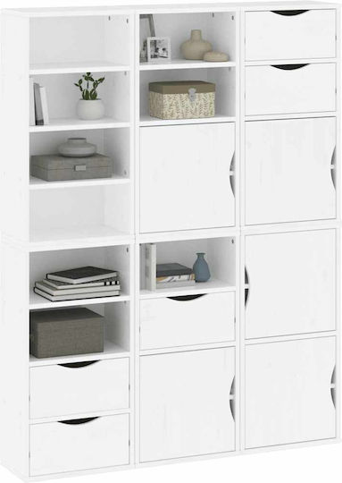 Odda Hängeschrank fürs Wohnzimmer aus Massivholz Weiß 40x24x79 cm
