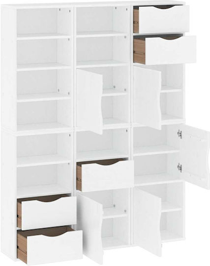 Odda Hängeschrank fürs Wohnzimmer aus Massivholz Weiß 40x24x79 cm