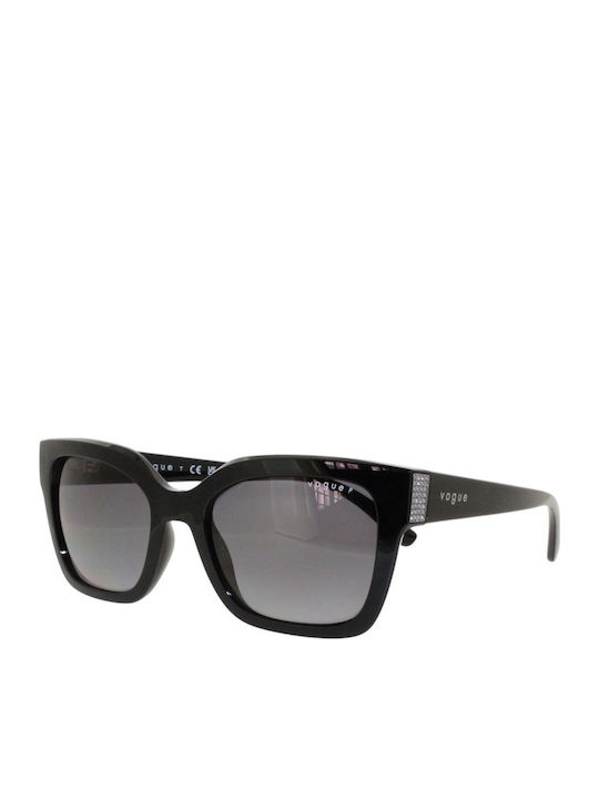 Vogue Women Sunglasses with Black Horn-Rimmed Frame and Grey Gradient Polarized Lens VO5613SB W44/T3