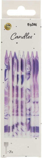 Κεριά Marble Purple 10 Εκ 24 Τεμ