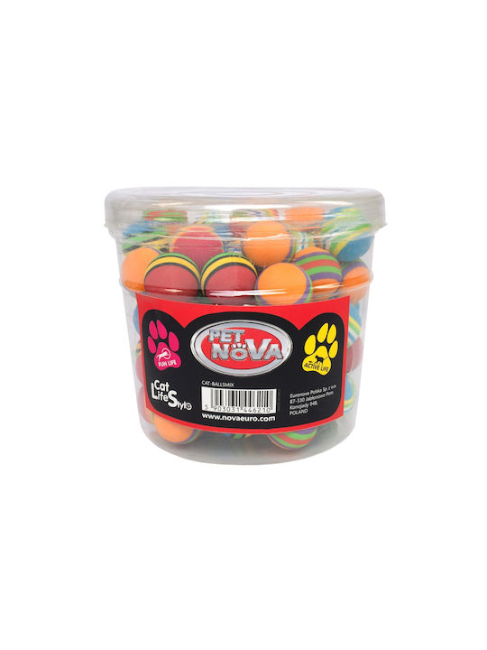 Pet Nova Παιχνίδι Γάτας Μπαλάκια Rainbow 3,6cm 3τεμ