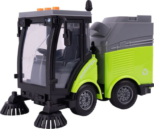 Mașină de Curățat Străzi pentru Copii 3 Ani+ Perii Sunete Lumini 1:16 19.5x10x13.5cm Verde Negru