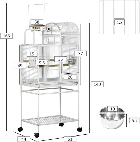 King Kong Cages Bird Cage With Toy 60x42x154cm