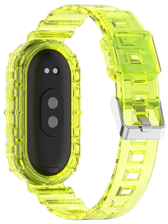 Xiaomi Smart Band 9 9 Nfc Glacier Metal Buckle Ενσωματωμένη Ζώνη Ρολογιού Tpu Διαφανές Κίτρινο