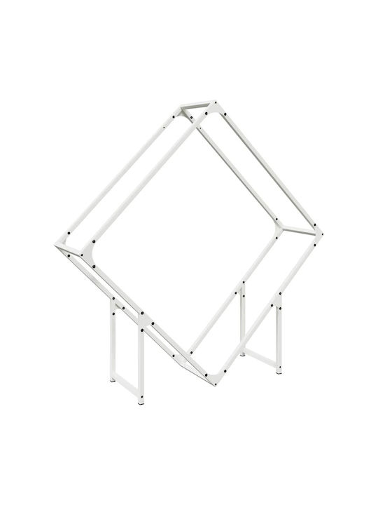 vidaXL Inox Ράφι Αποθήκευσης Ξύλων 100x25x100cm Λευκό