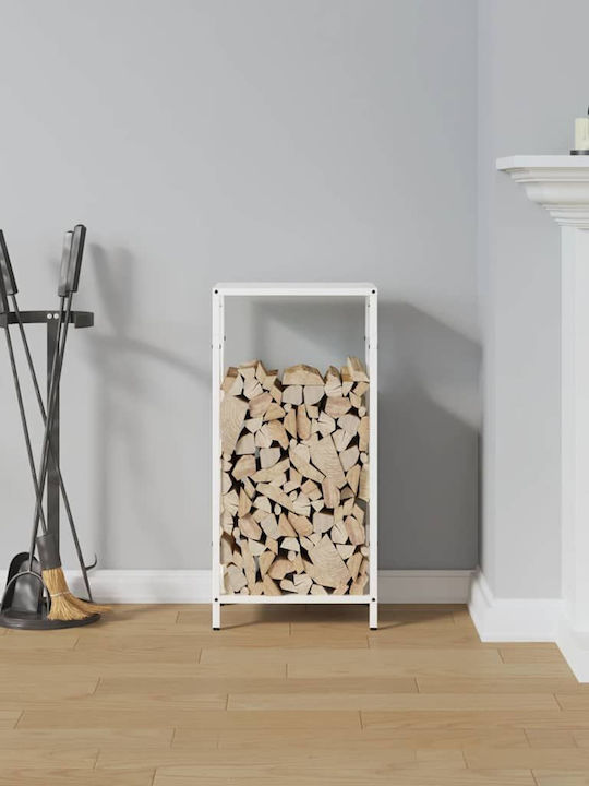 vidaXL Inox Ράφι Αποθήκευσης Ξύλων 34x25x70cm Λευκό