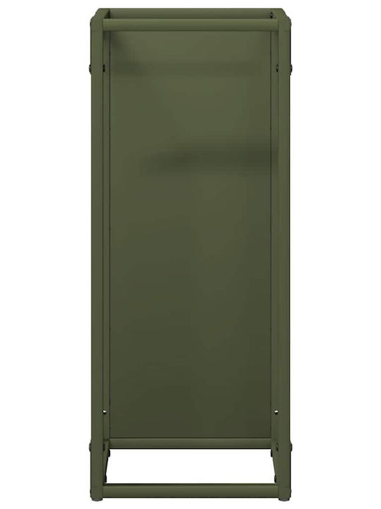 vidaXL Inox Ράφι Αποθήκευσης Ξύλων 25x25x60cm Πράσινο