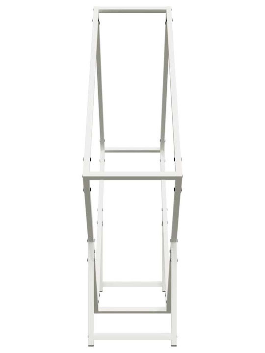 vidaXL Inox Ράφι Αποθήκευσης Ξύλων 100x25x100cm Λευκό