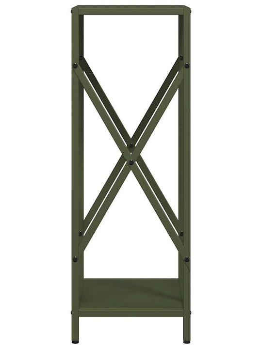 vidaXL Firewood Inox Shelf Wood Storage 34x25x70cm Green