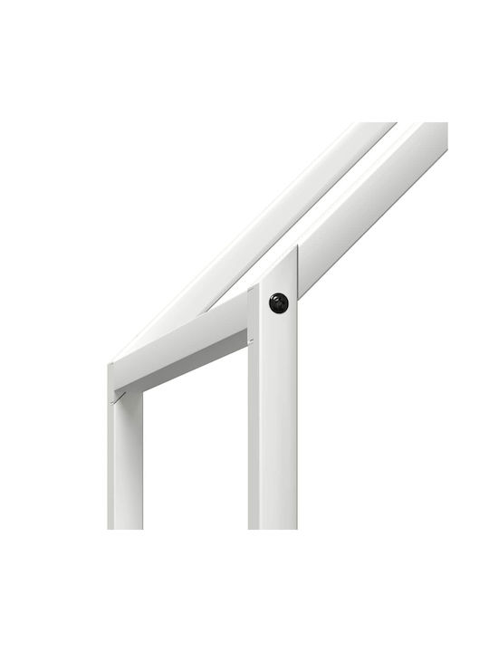 vidaXL Inox Ράφι Αποθήκευσης Ξύλων 60x25x60cm Λευκό