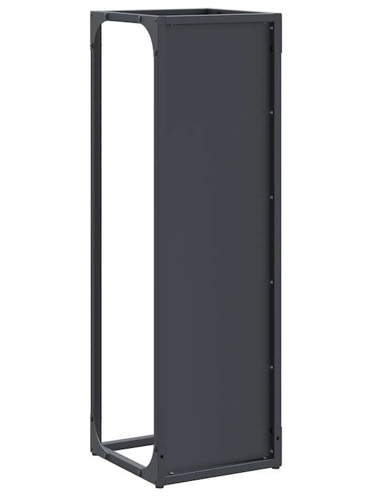 vidaXL Inox Ράφι Αποθήκευσης Ξύλων 25x25x80cm Γκρι