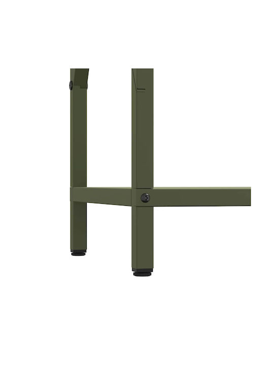 vidaXL Firewood Inox Shelf Wood Storage 34x25x70cm Green