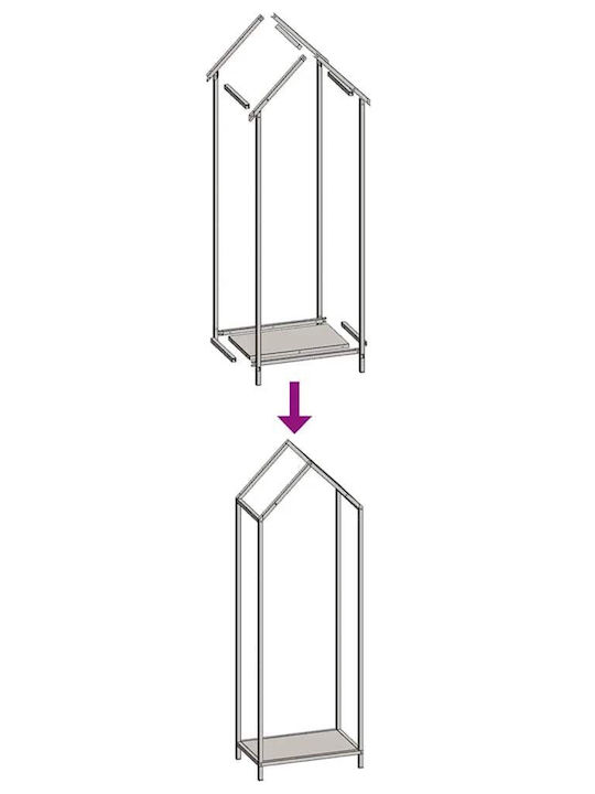 vidaXL Inox Ράφι Αποθήκευσης Ξύλων 40x25x120cm Μαύρο