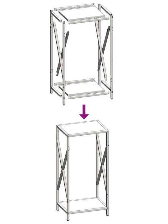 vidaXL Inox Ράφι Αποθήκευσης Ξύλων 34x25x70cm Λευκό