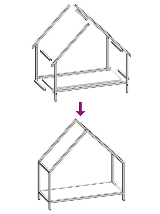 vidaXL Inox Ράφι Αποθήκευσης Ξύλων 60x25x60cm Μαύρο