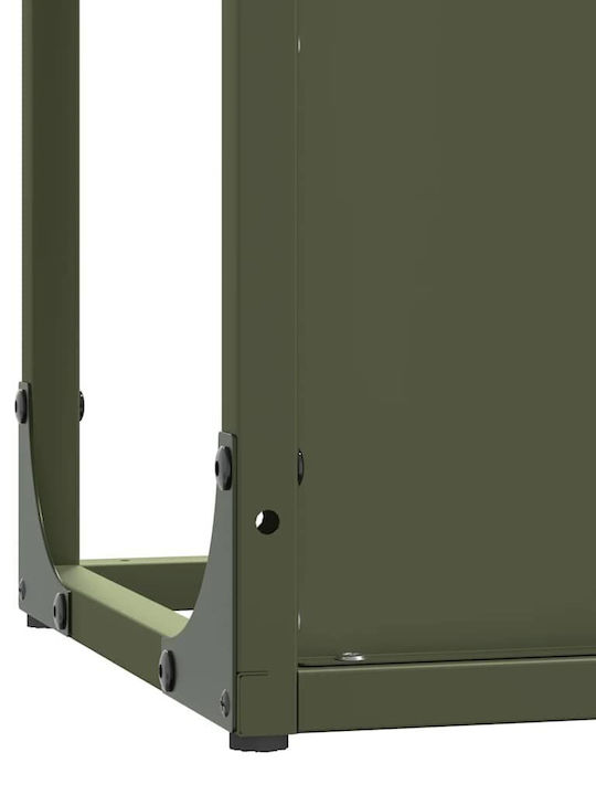 vidaXL Inox Ράφι Αποθήκευσης Ξύλων 25x25x60cm Πράσινο