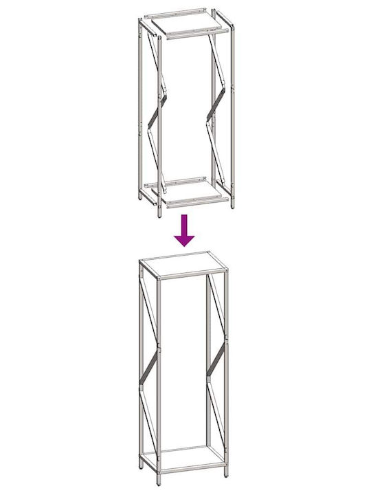 vidaXL Inox Ράφι Αποθήκευσης Ξύλων 34x25x100cm Λευκό
