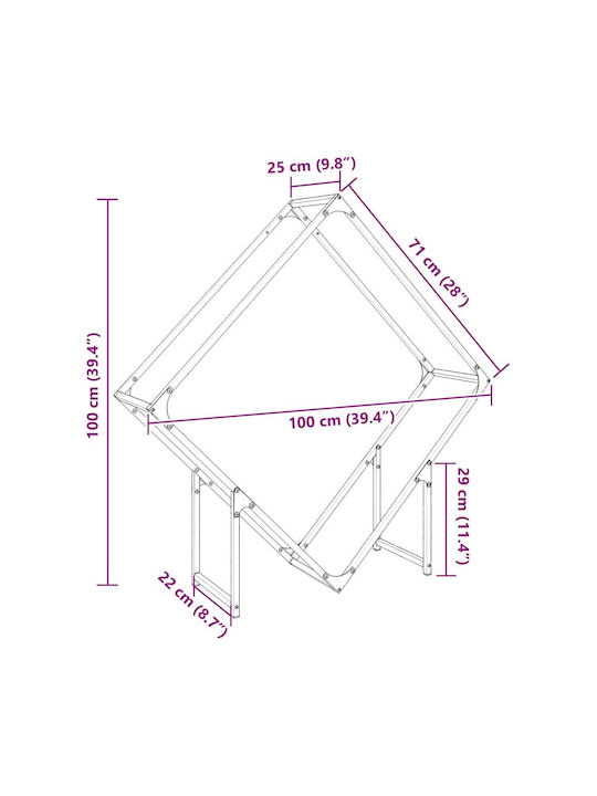 vidaXL Brennholz Inox Regal Holzlagerung 100x25x100cm