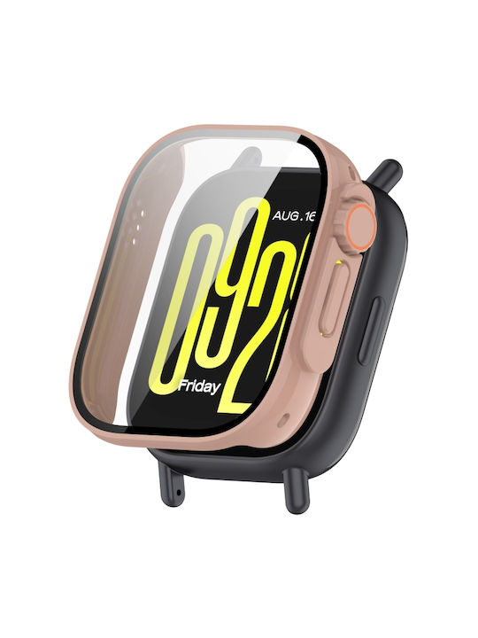 Tempered Film Plastic Case in Burgundy color for Redmi Watch 5 Active
