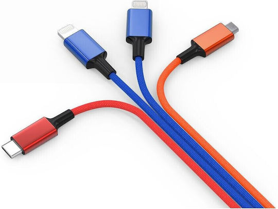 Smrter Hydra Elite 6in1 Regular USB to Lightning Cable Πολύχρωμο 1m